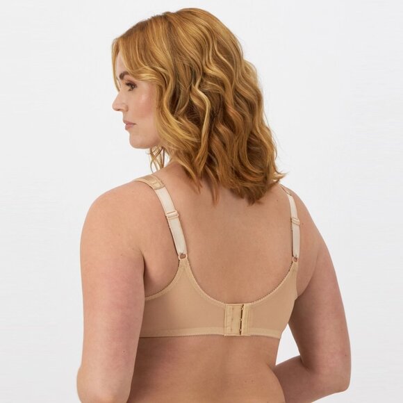 Bali Satin Tracings Underwire Minimizer Bra in Nude Beige - Picture 2 of 6